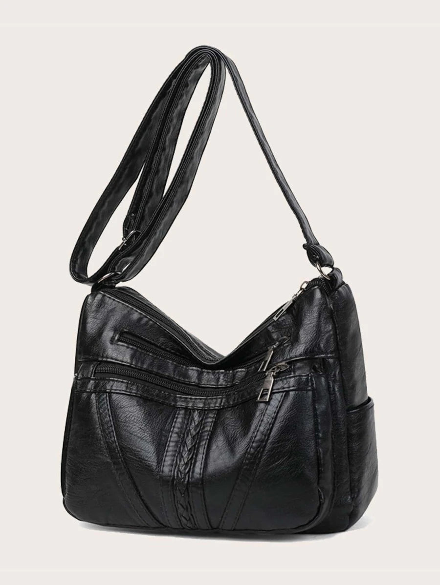 Bolso de Hombro de Cuero Amara™ con Diseño Trenzado para Mujeres Sofisticadas