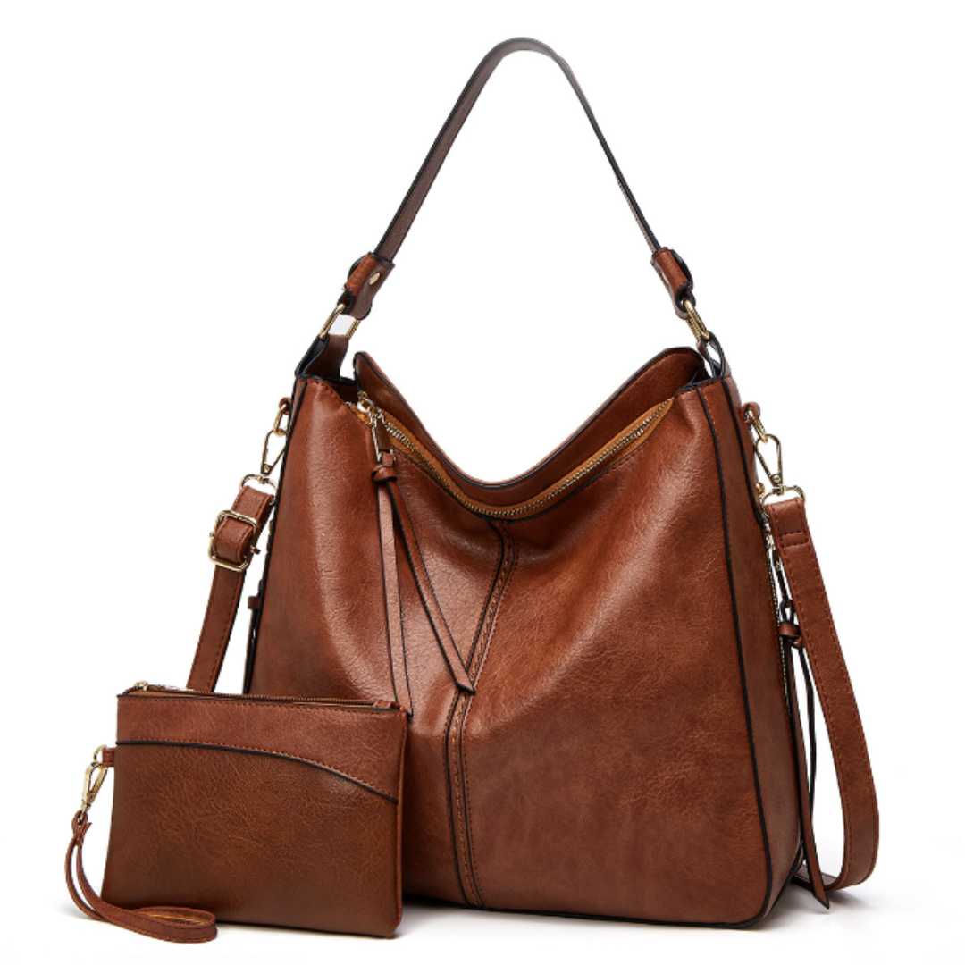 Bolso de Cuero Portátil Harmony™ con Monedero Retro