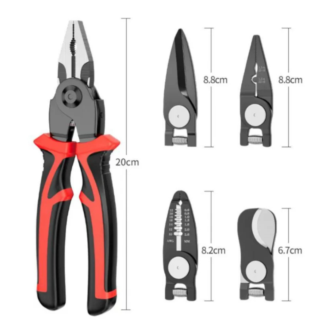GripPro - Juego de Herramientas 5 en 1 Multifuncionales Alicates Intercambiables