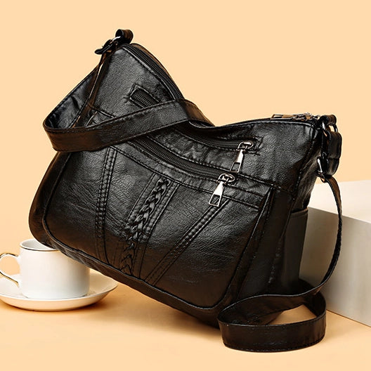 Bolso de Hombro de Cuero Amara™ con Diseño Trenzado para Mujeres Sofisticadas