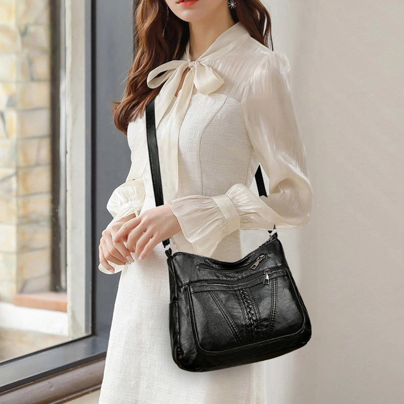 Bolso de Hombro de Cuero Amara™ con Diseño Trenzado para Mujeres Sofisticadas