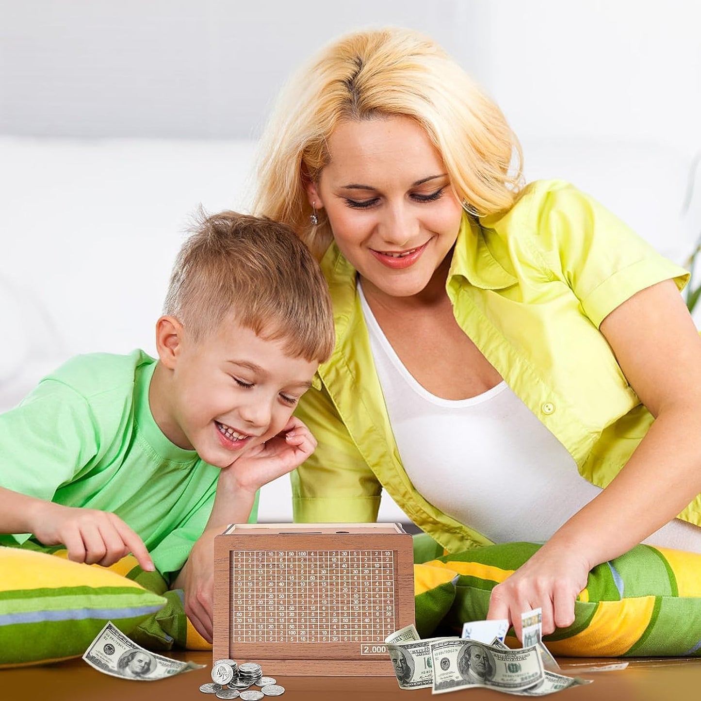 Alcancía de Madera SavingsChallenge™ con Objetivo de Ahorro Interactivo