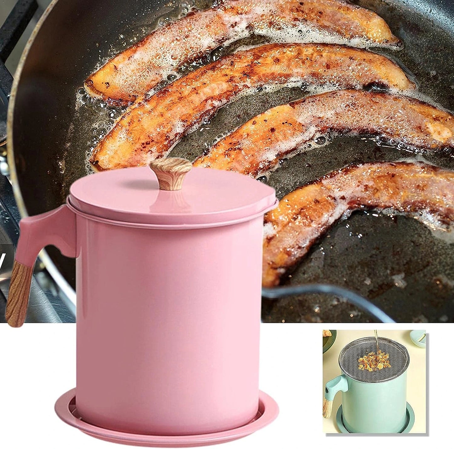 Colador con Contenedor de Aceite de Gran Capacidad