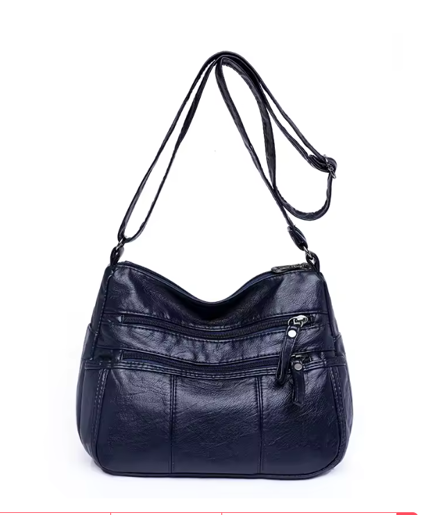 Bolso de Cuero Rivet™ con Múltiples Bolsillos para Mujer