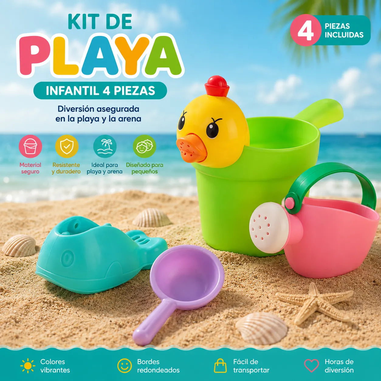 Kit Playero Infantil 4 Piezas