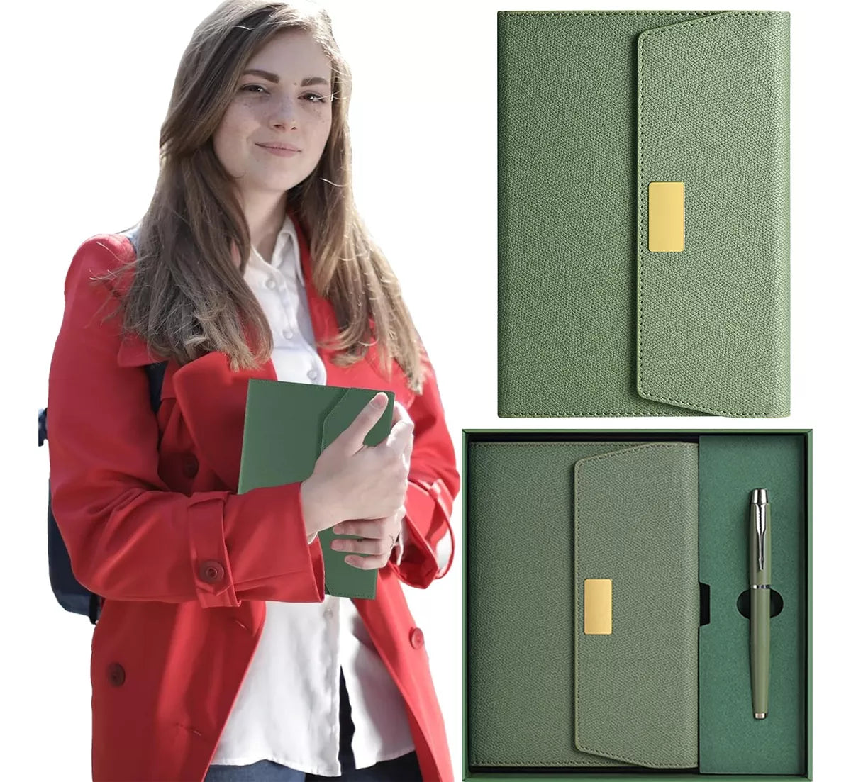 LuxeJournal™ - Cuaderno Ejecutivo A5 con Tapa Dura y Papel de Calidad Superior incluye Lapicero