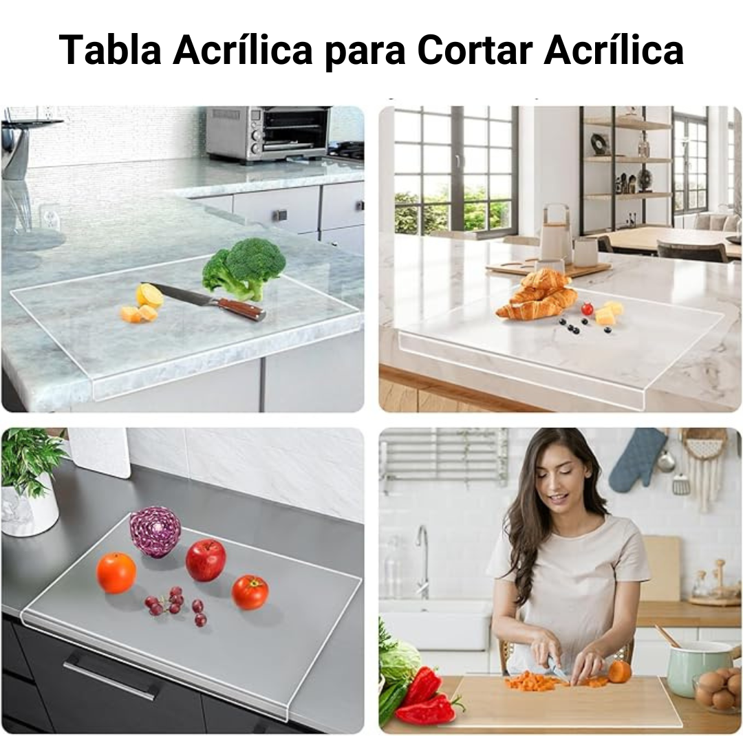 ClearCut™ - Tabla Protectora de Encimeras para Cortar Acrílica Antideslizante