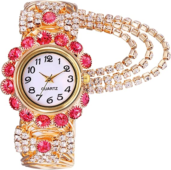 Reloj Pulsera con Brillantes estilo Coreano con Anillo