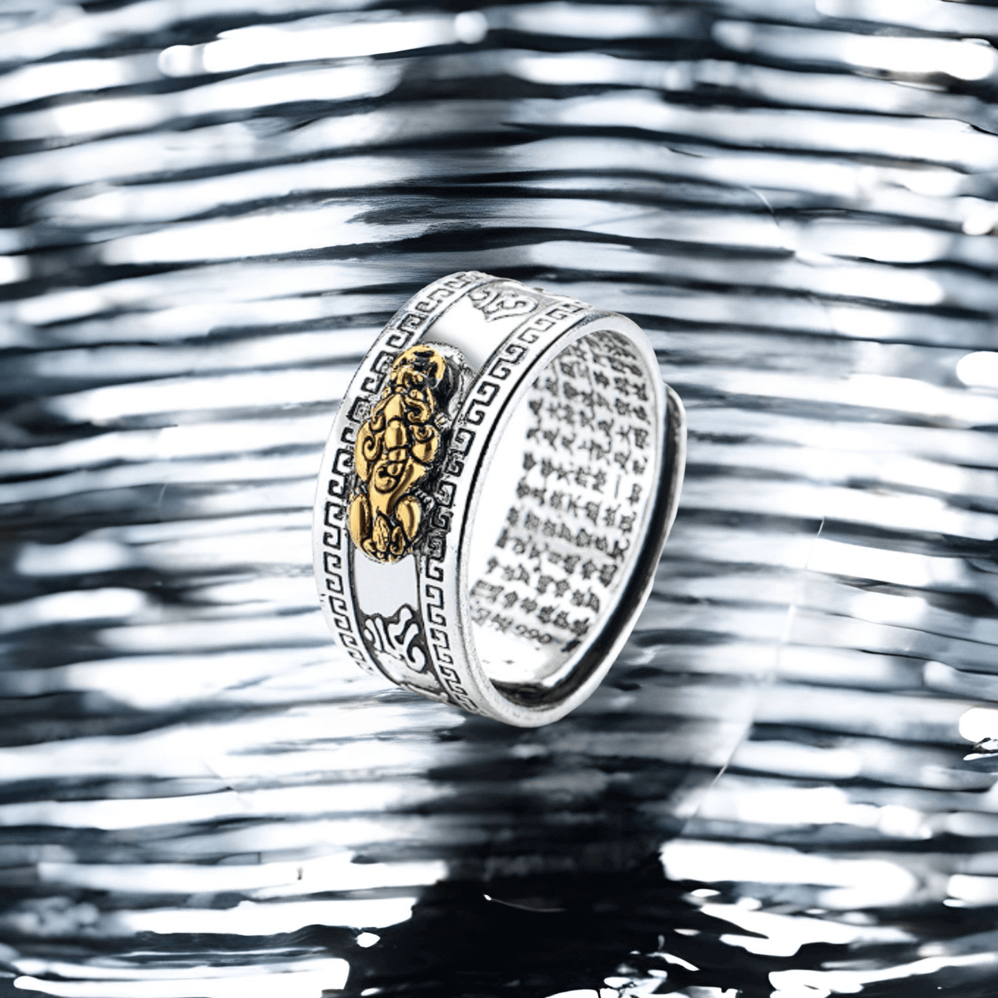 Anillo Feng Shui Pixiu de la Riqueza de Dragón