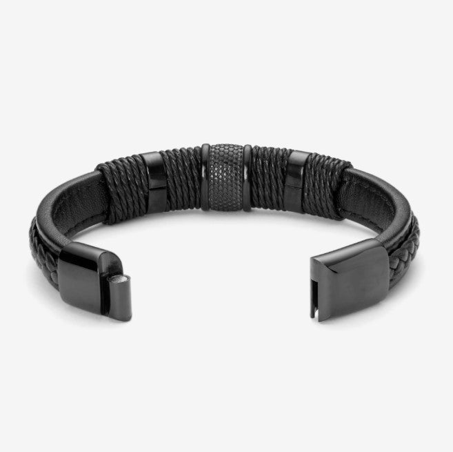 Pulsera Doble Trenzado de Cuero para hombres