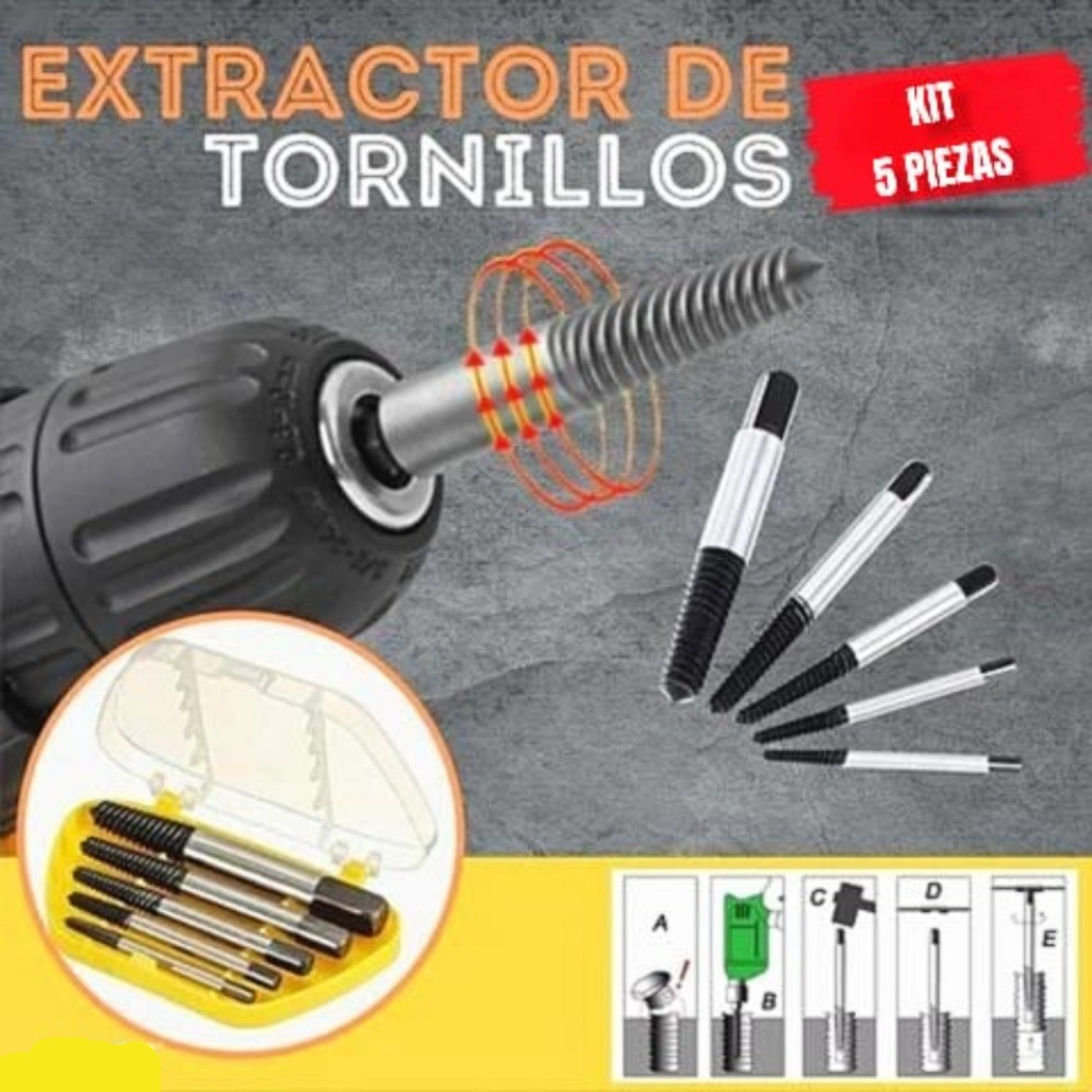 Kit de bocas extractoras de tornillos antirrobo – Disprone