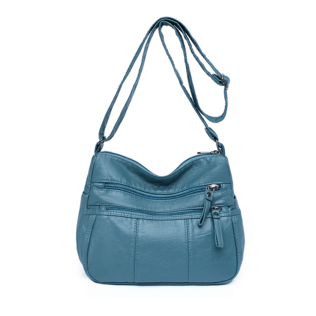 Bolso de Cuero Rivet™ con Múltiples Bolsillos para Mujer