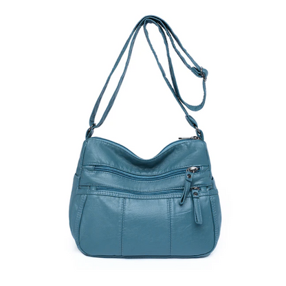 Bolso de Cuero Rivet™ con Múltiples Bolsillos para Mujer