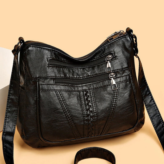 Bolso de Hombro de Cuero Amara™ con Diseño Trenzado para Mujeres Sofisticadas