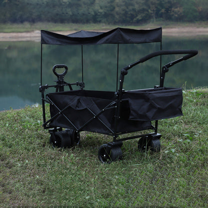 WagonPro - Carrito plegable premium con toldo y ruedas de 8 pulgadas todo terreno