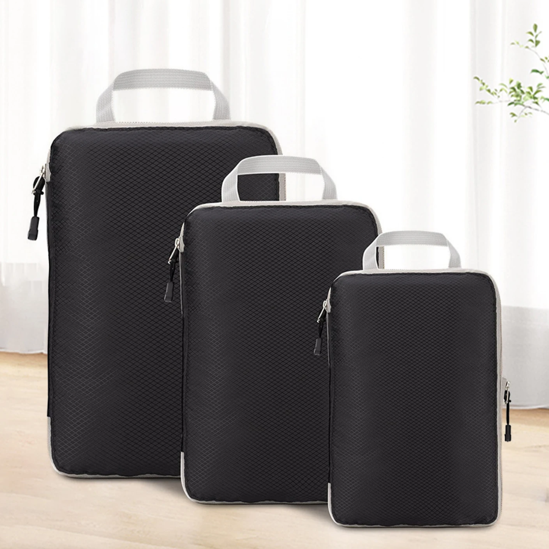 CompresibleCubes - Pack de 3 Organizadores Compresibles con Malla