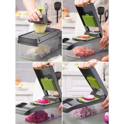 SliceMaster - Picadora de Verduras y Vegetales con Múltiples Funciones y Recipiente