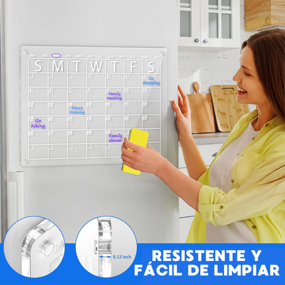 MonthlyBoard - Pack de 2 Organizadores Mensual con Imán para tu Refrigerador