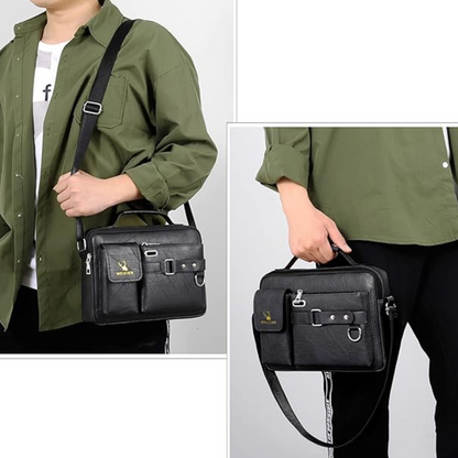 Bolso de Hombro Weixier™ de Cuero para Hombre de Estilo Ejecutivo y Portátil