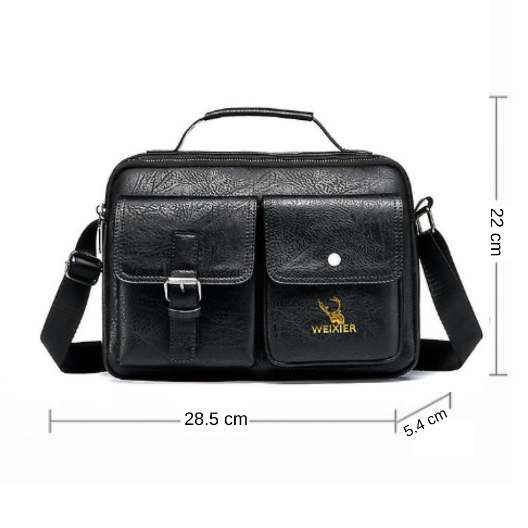 Bolso de Hombro Weixier™ de Cuero para Hombre de Estilo Ejecutivo y Portátil