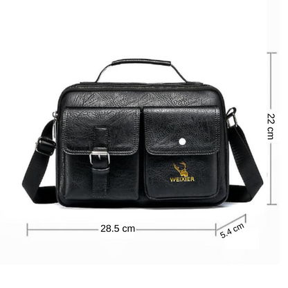 Bolso de Hombro Weixier™ de Cuero para Hombre de Estilo Ejecutivo y Portátil