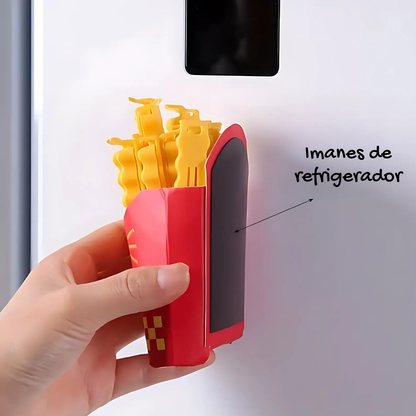 FriesClips™ - Set de 12 Clips Magnéticos en forma de Papas Fritas para Sellado de Bolas de Alimentos