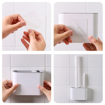 CleanScape - Kit de Cepillos de Limpieza para Baño: Inodoro e Esquinas, Montaje en Pared