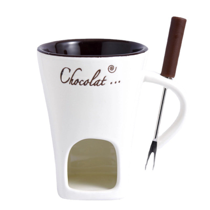 FondueMug™ - Taza de Cerámica para Fondue de Chocolate incluye Velas