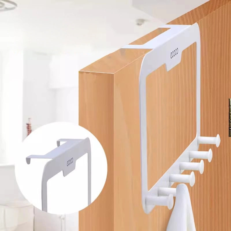 EcoHook - Colgador multiusos de 6 ganchos sin perforaciones para puertas y armarios