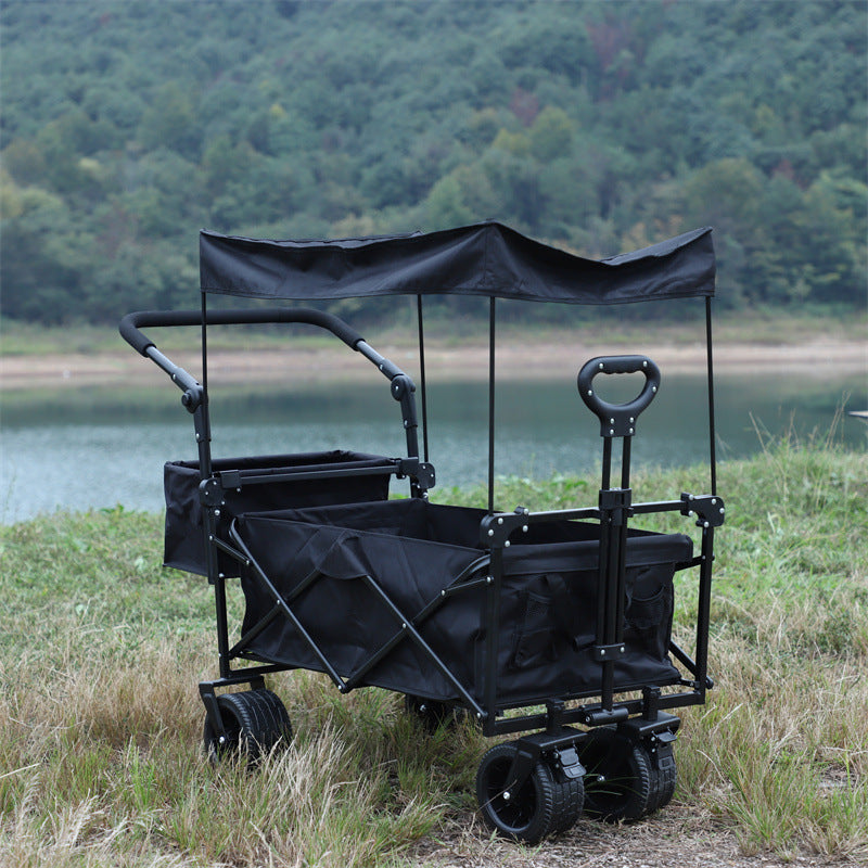 WagonPro - Carrito plegable premium con toldo y ruedas de 8 pulgadas todo terreno