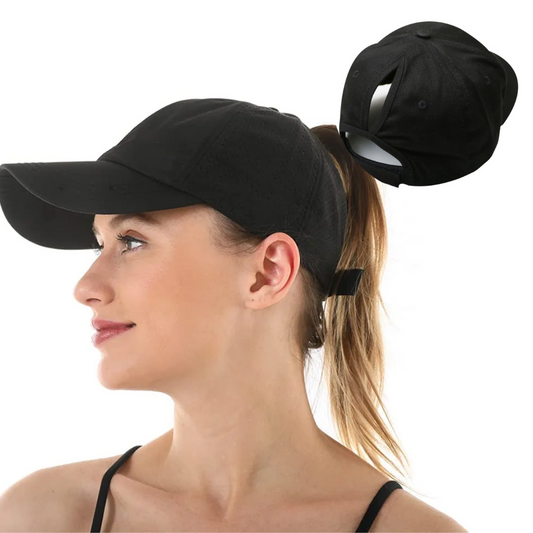 PonyCap - Gorra de Béisbol con Protección Solar y Agujero para Cola de Caballo