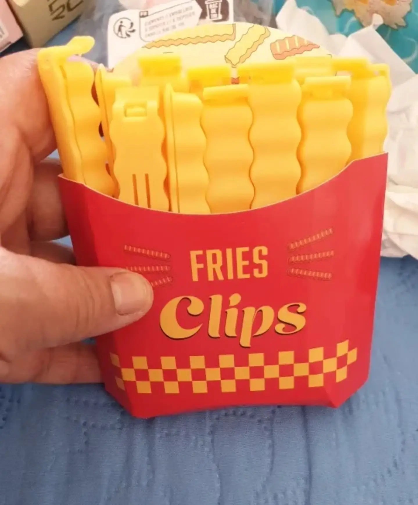 FriesClips™ - Set de 12 Clips Magnéticos en forma de Papas Fritas para Sellado de Bolas de Alimentos