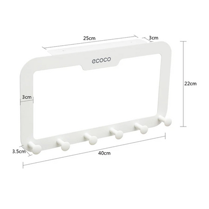 EcoHook - Colgador multiusos de 6 ganchos sin perforaciones para puertas y armarios