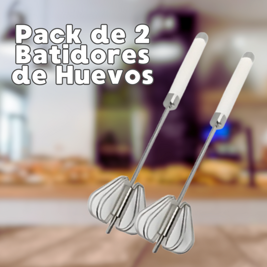 EggMixer - Pack de 2 Batidores de Huevos de Mano