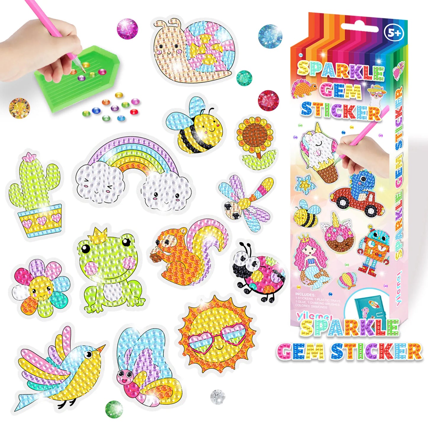 Sparkle Gem Stickers - Kit de Diamantes para Stickers para Niños