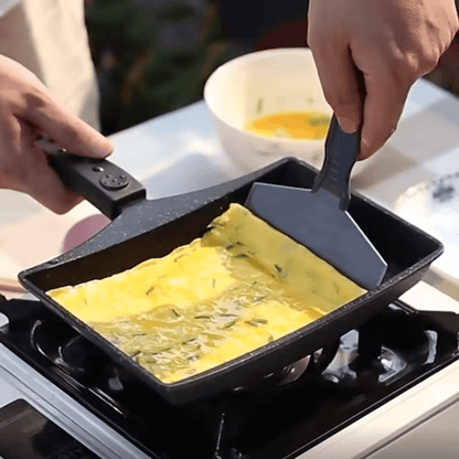 Tamagoyaki™ - Sartén Antiadherente Curva con Fondo Ondulado para Huevos Tortillas