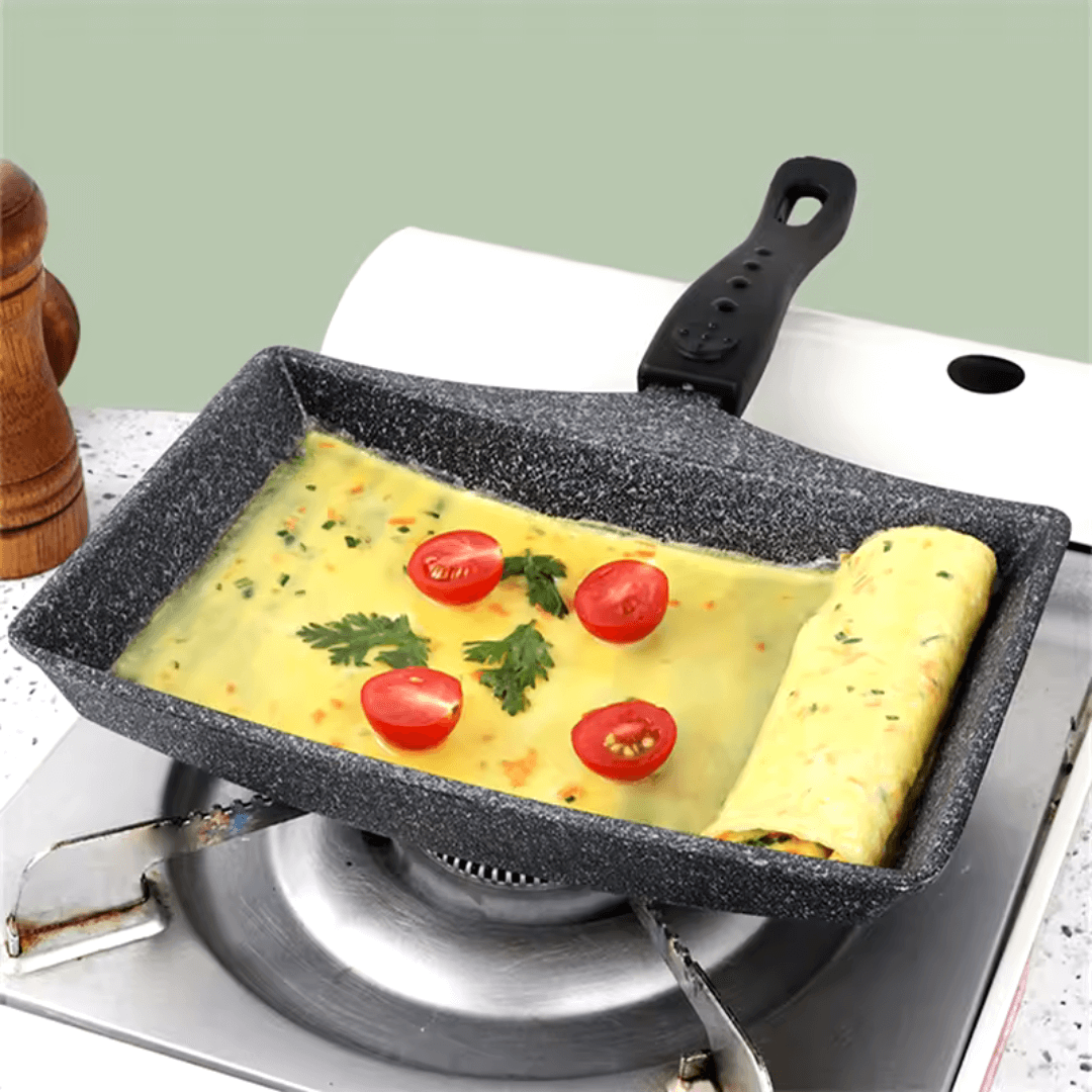 Tamagoyaki™ - Sartén Antiadherente Curva con Fondo Ondulado para Huevos Tortillas