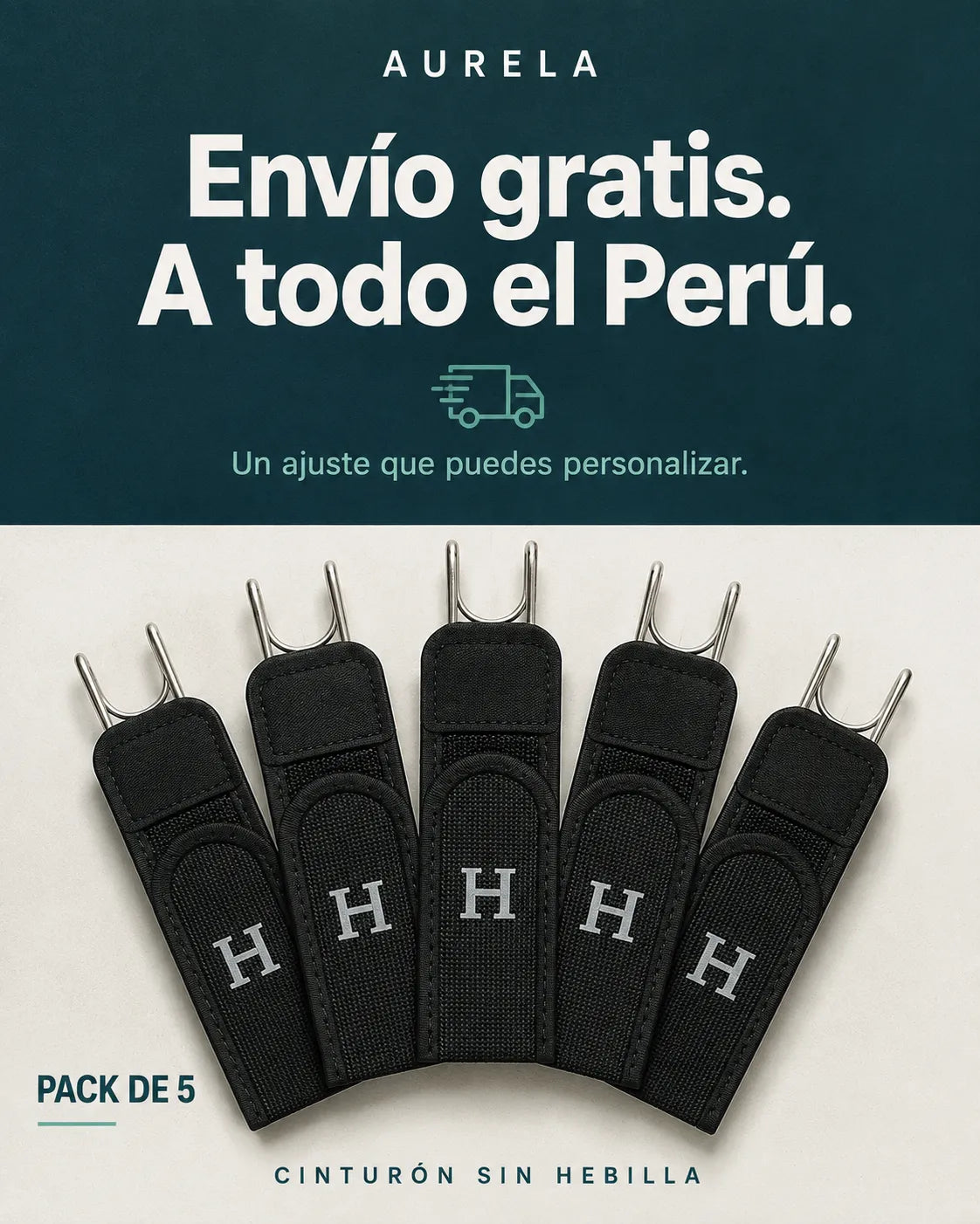 Cinturón sin Hebilla (Pack de 5)