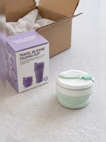 Vaso Plegable EcoTravel – Vaso de Silicona Plegable Reutilizable para Viajes y Café