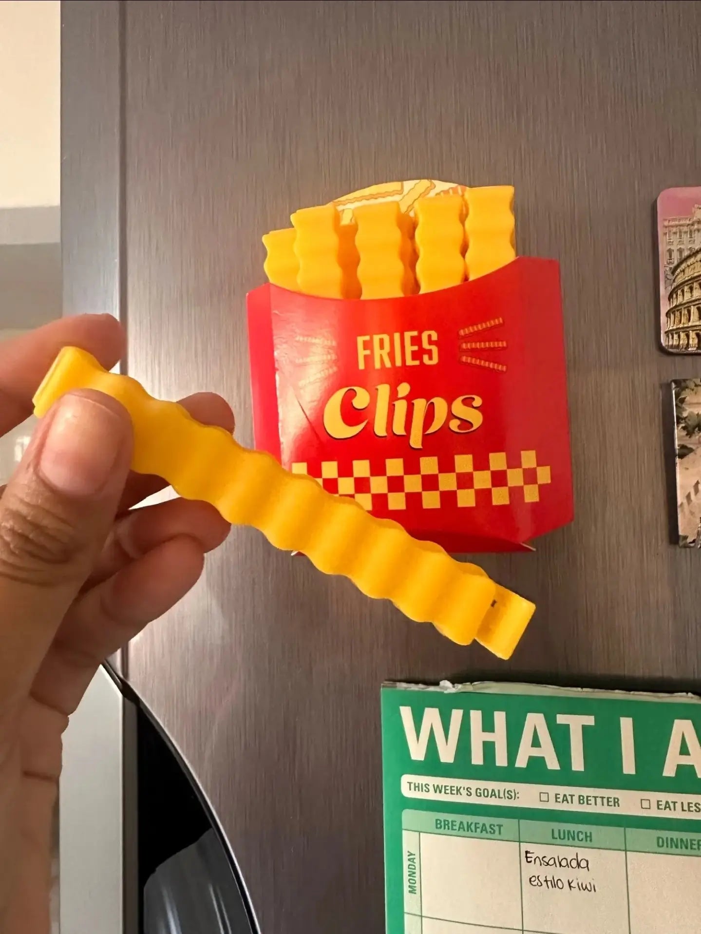 FriesClips™ - Set de 12 Clips Magnéticos en forma de Papas Fritas para Sellado de Bolas de Alimentos