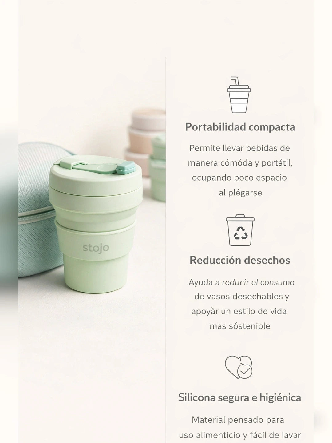 Vaso Plegable EcoTravel – Vaso de Silicona Plegable Reutilizable para Viajes y Café