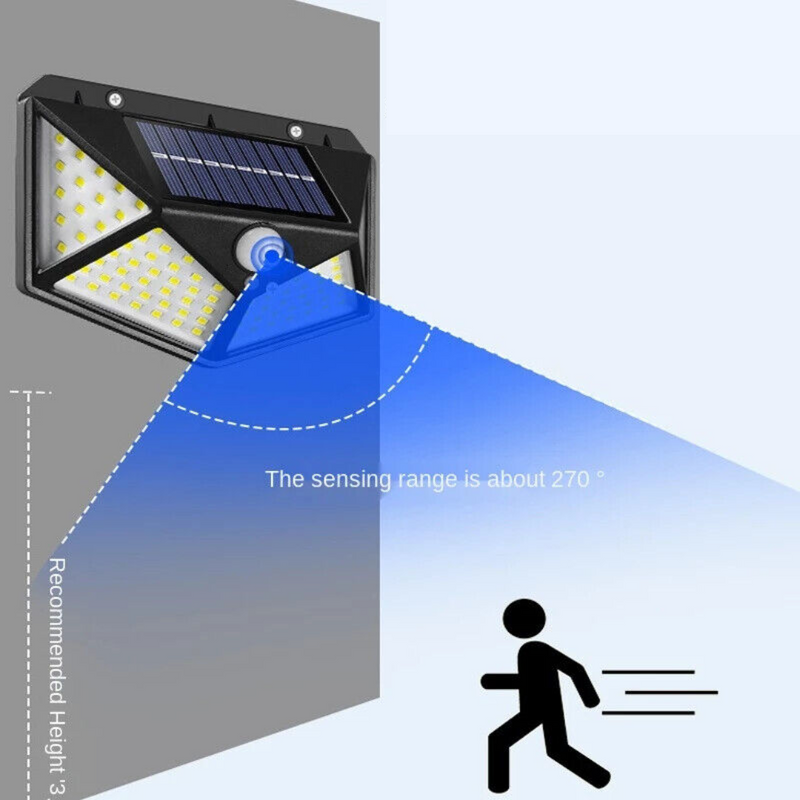 Lámpara Triangular Solar LED con Sensor
