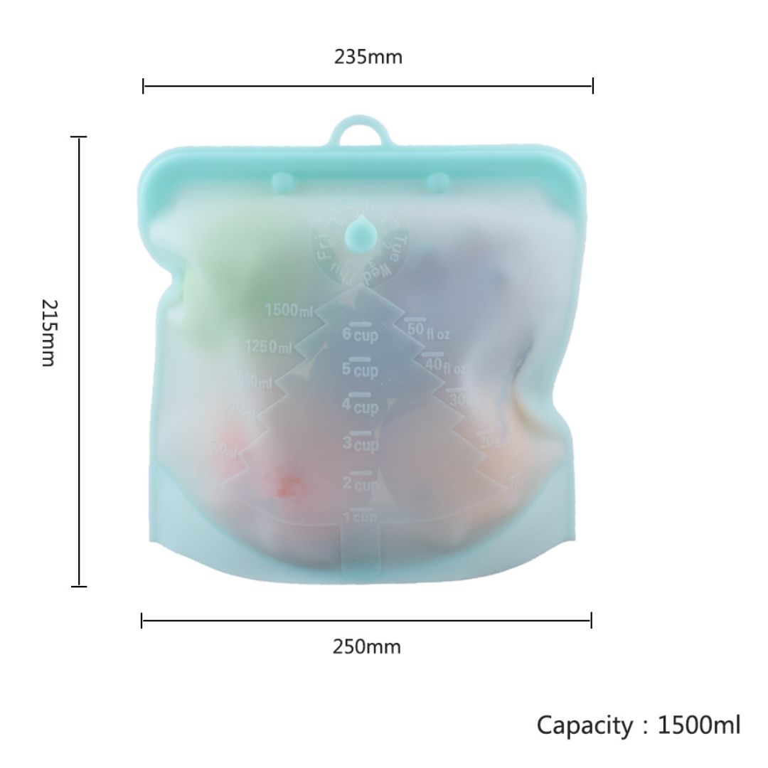 Pack de 2 Bolsa de Silicona para Congelar de 1000ml y 1500ml