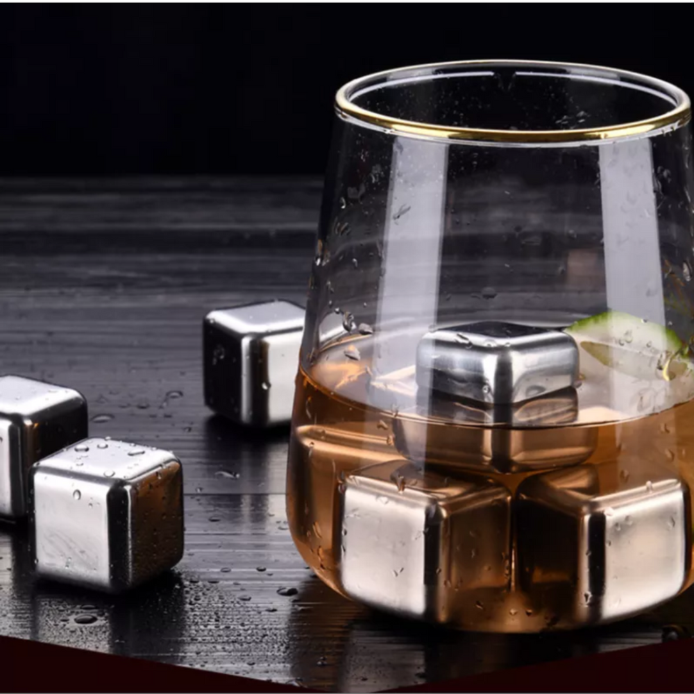 SetX6 Cubos de Hielo Reutilizables de Acero Inoxidable