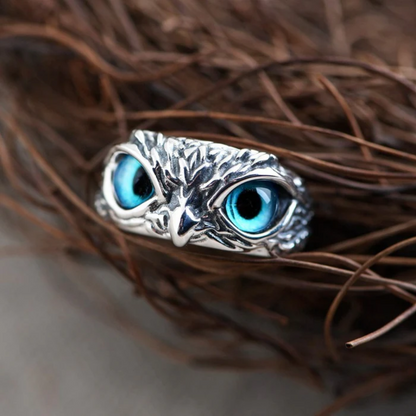 Anillo Regulable Retro Owl Búho de la Suerte