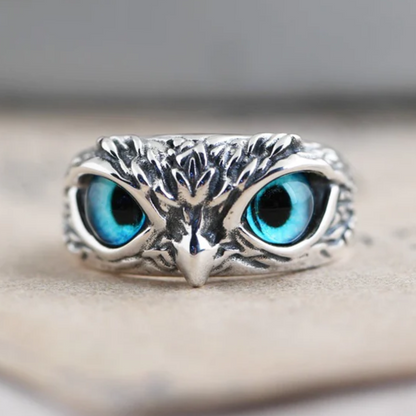 Anillo Regulable Retro Owl Búho de la Suerte