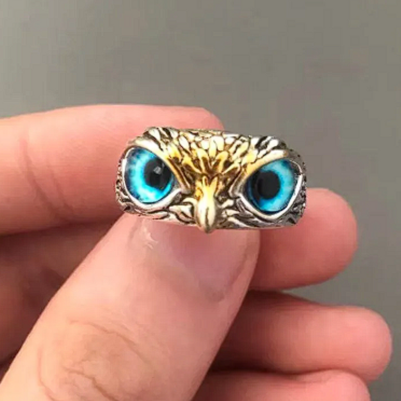 Anillo Regulable Retro Owl Búho de la Suerte
