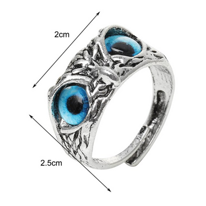 Anillo Regulable Retro Owl Búho de la Suerte