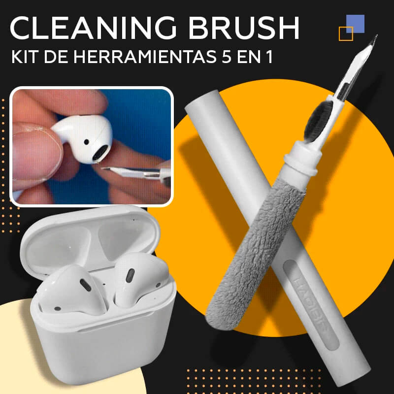 CleaningBrush™ Herramienta 5 en 1 para Limpieza de Teclados y Audífonos