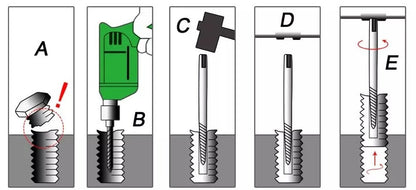 Kit Extractor de Tornillos Dañados